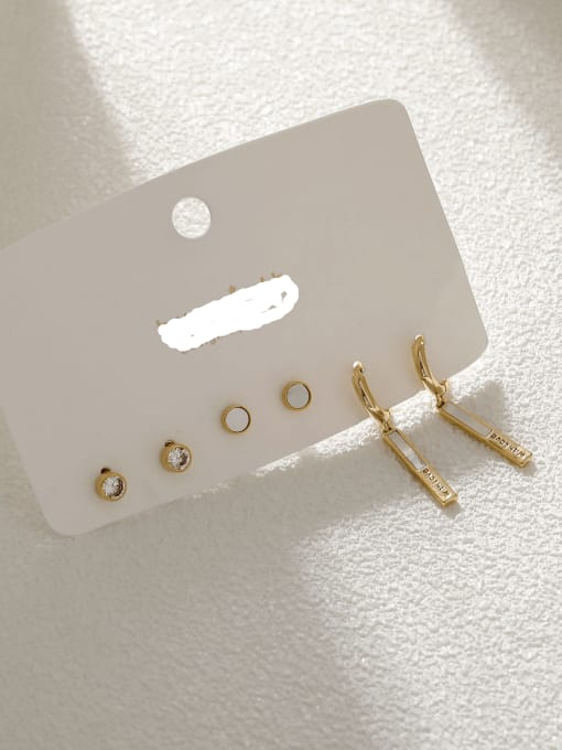 14k Gold [suit] Brass Shell Geometric Minimalist Earring